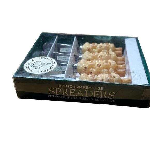 NEW! Boston Warehouse Spreaders. Set of 4 Stainless Steel Knives. rare vintage - Picture 2 of 4